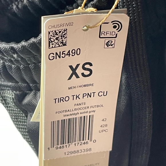 Adidas Aeroready‎ Tiro Track Pants Gray Stripes Drawstring Zip Pockets Size XS - Picture 16 of 16